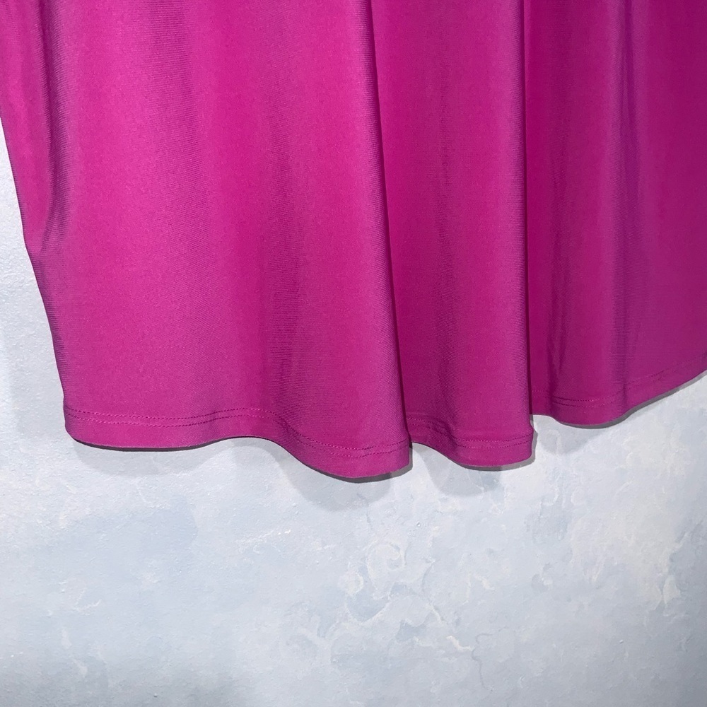Jones New York Fuchsia Cap Sleeve Silver Studs Round Neck Business Casual Top XL - Picture 7 of 9